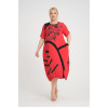 24350  Big Size Red Dress