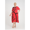 24350  Big Size Red Dress