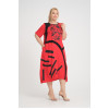 24350  Big Size Red Dress