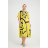 24350  Big Size Lemon Dress